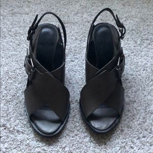 Sophisticated Allsaints grey sandal wedges